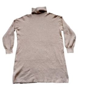 Camel Knit Turtleneck Sweater Dress XXL 20 New Minimalist Capsule Winter Layer